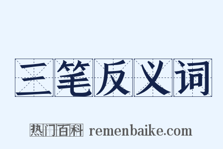 三笔反义词是什么意思的图片
